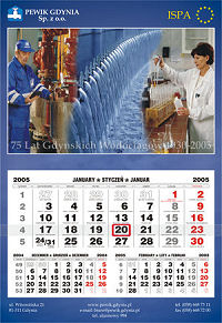 Kalendarze jednodzielne - wzór